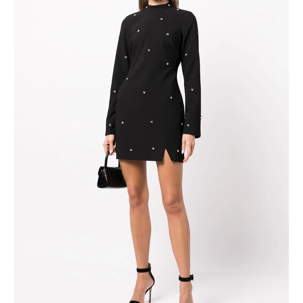 Likely Phillips Diamond Stud Detail Mini Dress Black New Size 4 - Picture 2 of 9